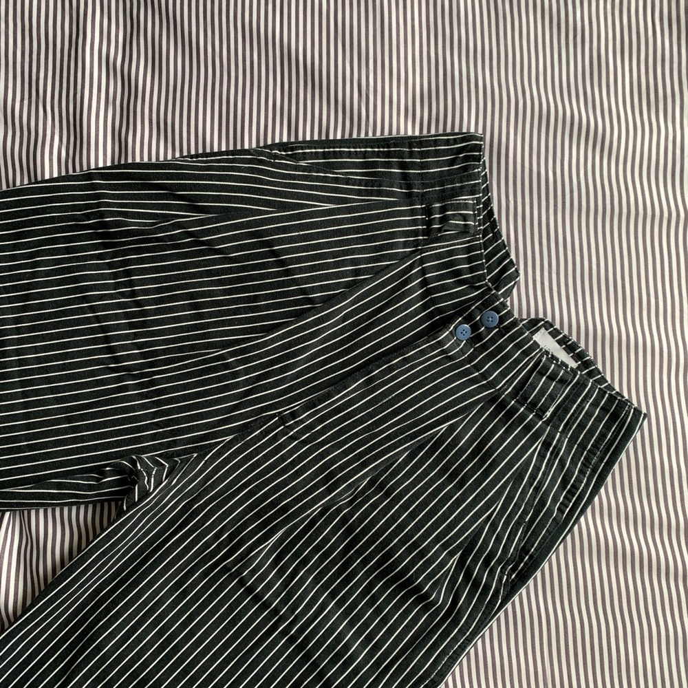 UO Mack Striped Pleated High-waisted Trouser Pant - Picture 2 of 4